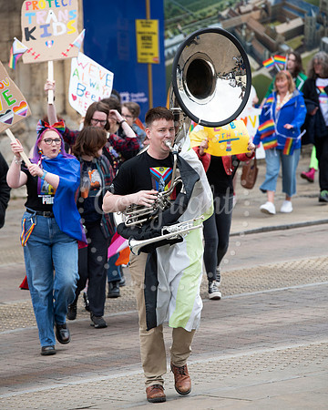 BFP Pride procession from St Edmundsbury Cathedral, Angel Hill,