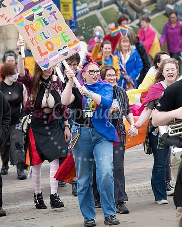 BFP Pride procession from St Edmundsbury Cathedral, Angel Hill,