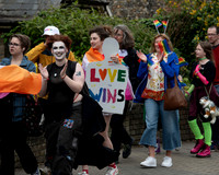 BFP Pride procession from St Edmundsbury Cathedral, Angel Hill,