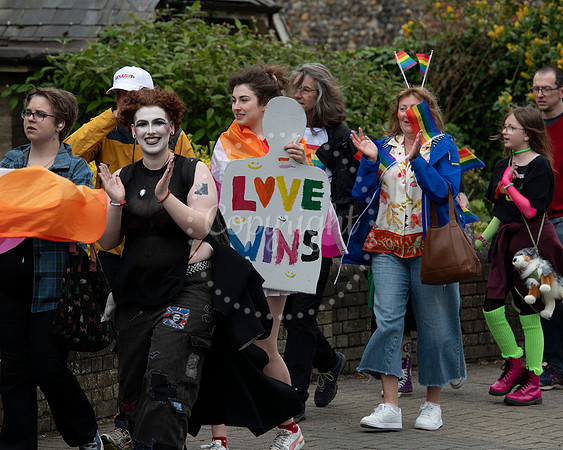 BFP Pride procession from St Edmundsbury Cathedral, Angel Hill,