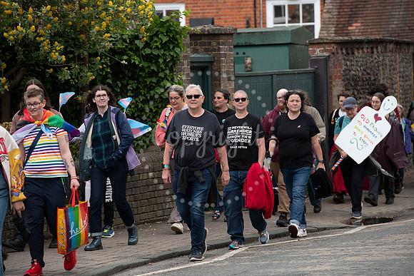 BFP Pride procession from St Edmundsbury Cathedral, Angel Hill,