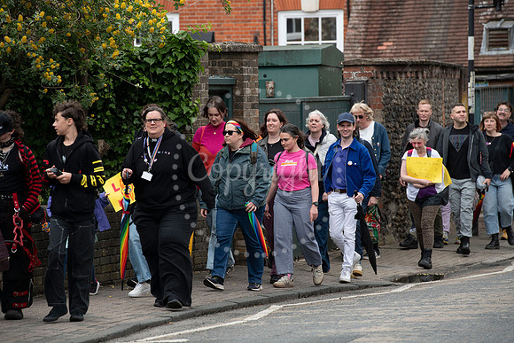 BFP Pride procession from St Edmundsbury Cathedral, Angel Hill,