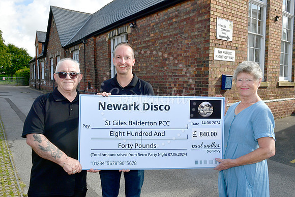 Cheque presentation to St Giles Community Hall