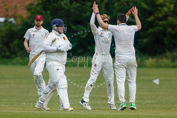 Cricket action from Diss v Hethersett