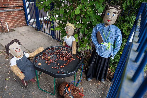 HE Ridgewell Scarecrow Festival, raising money for the Ridgewell