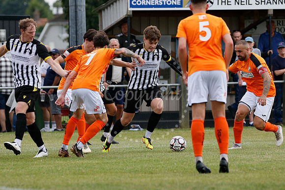 Football action from Harleston Town vs Heacham