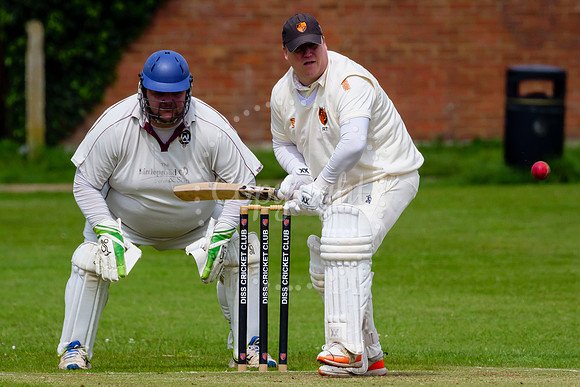 Cricket action from Diss vs Bradenham in their first game of the
