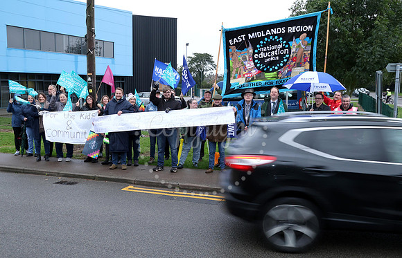 Teacher strike - The Deeoings School, Deeping St. James, Lincolnshire, on 1st October, 2024.