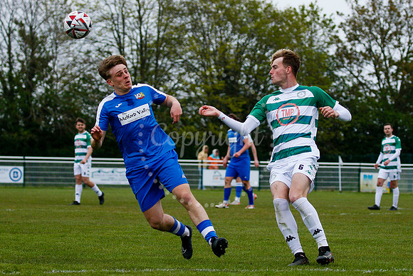 Football action from Framlingham Town versus Cornard United