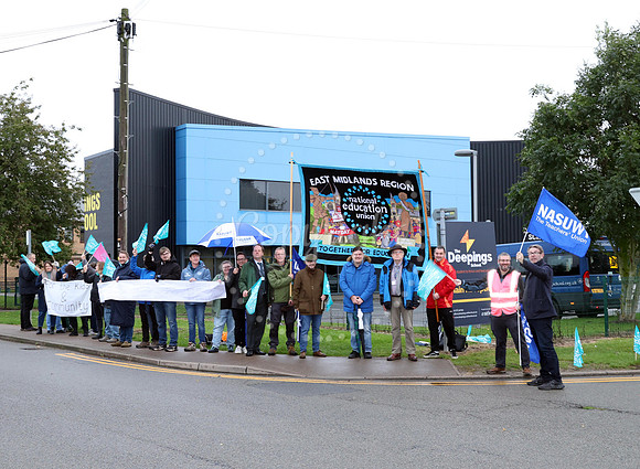 Teacher strike - The Deeoings School, Deeping St. James, Lincolnshire, on 1st October, 2024.