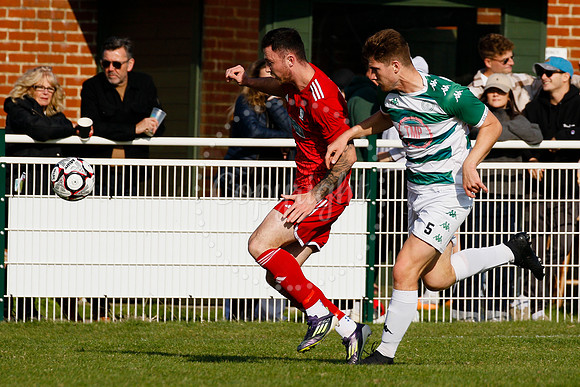 Football action from Framlingham Town vs Haverhill Borough