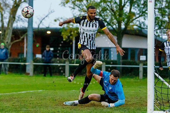 Football action from Harleston vs Bramtham Athletic