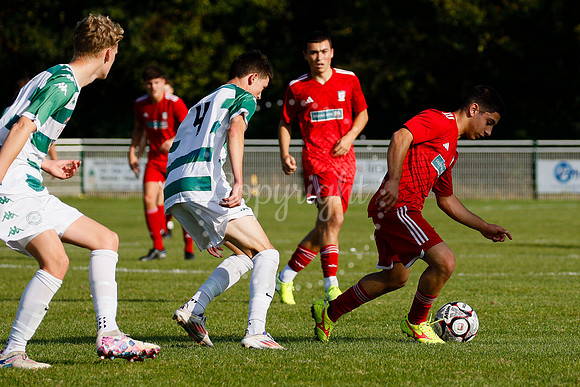 Football action from Framlingham Town vs Haverhill Borough