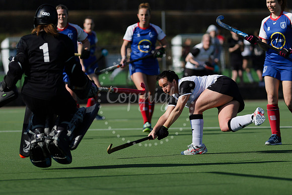 Hockey action from Harleston Magpies Ladies’ II hosting Bishop’s Stortford I