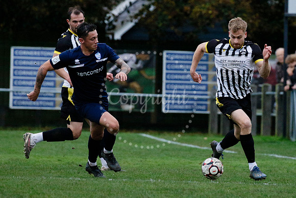 Football action from Harleston vs Bramtham Athletic