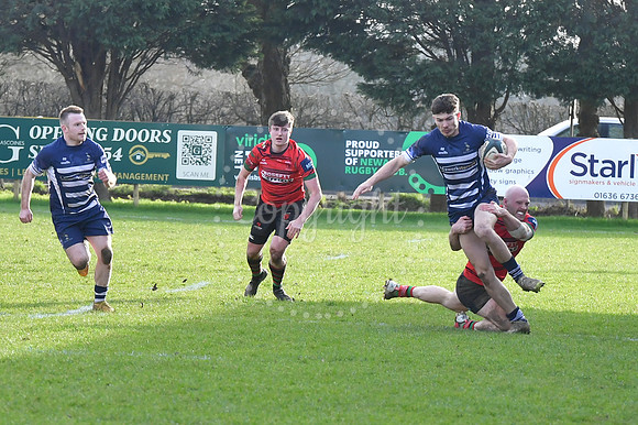 Newark 1st XV v Dronsfield rugby action