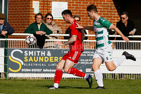 Football action from Framlingham Town vs Haverhill Borough
