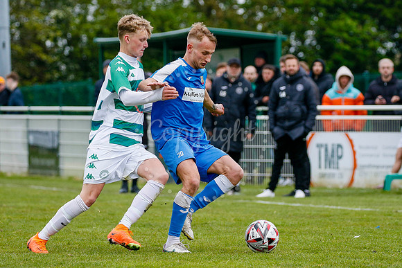 Football action from Framlingham Town versus Cornard United