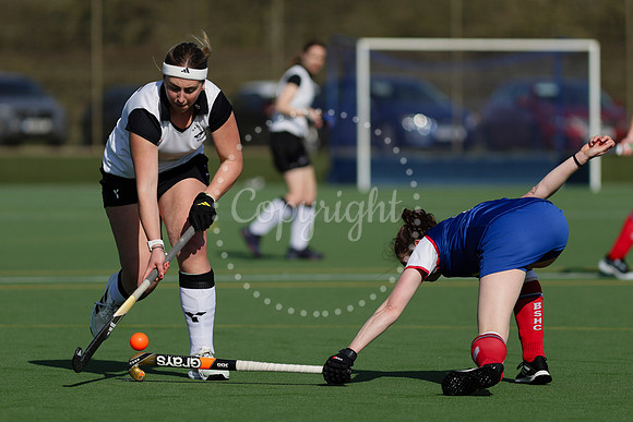 Hockey action from Harleston Magpies Ladies’ II hosting Bishop’s Stortford I