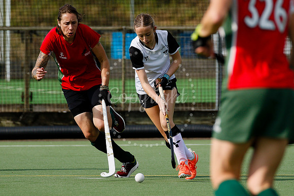 Hockey action from Harleston Magpies Ladies’ III vs Norwich Dr