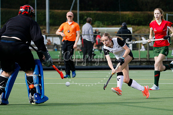 Hockey action from Harleston Magpies Ladies’ III vs Norwich Dr