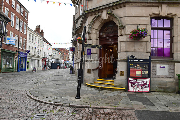 Loose paving slabs at Newark Market Place