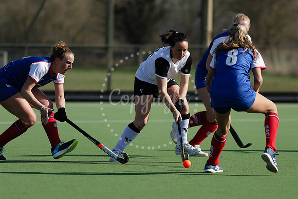 Hockey action from Harleston Magpies Ladies’ II hosting Bishop’s Stortford I