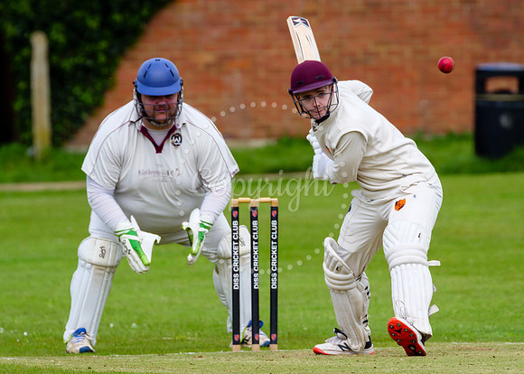 Cricket action from Diss vs Bradenham in their first game of the