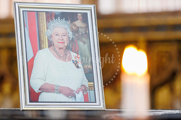 The book of condolence set-up for the memory to Queen Elizabeth