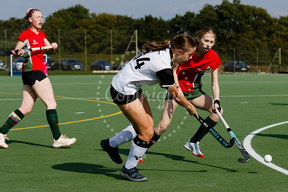 Hockey action from Harleston Magpies Ladies’ III vs Norwich Dr