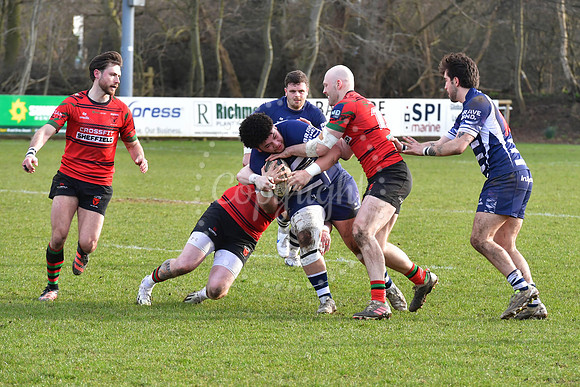 Newark 1st XV v Dronsfield rugby action