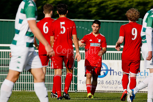 Football action from Framlingham Town vs Haverhill Borough
