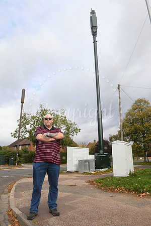 Phone mast at junction of Grange Road and Hawton Road.