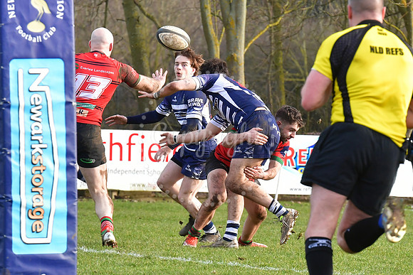 Newark 1st XV v Dronsfield rugby action