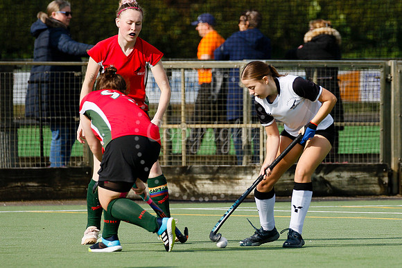 Hockey action from Harleston Magpies Ladies’ III vs Norwich Dr