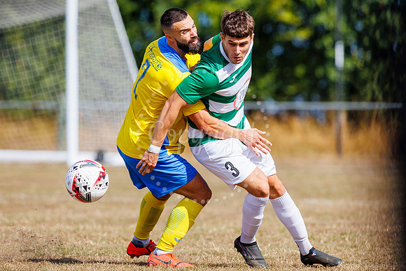 Football action from Framlingham v Norwich United