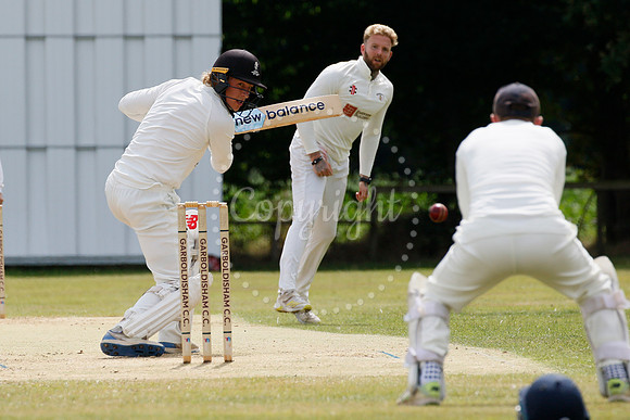 Cricket action from Garboldisham vs Bradfield