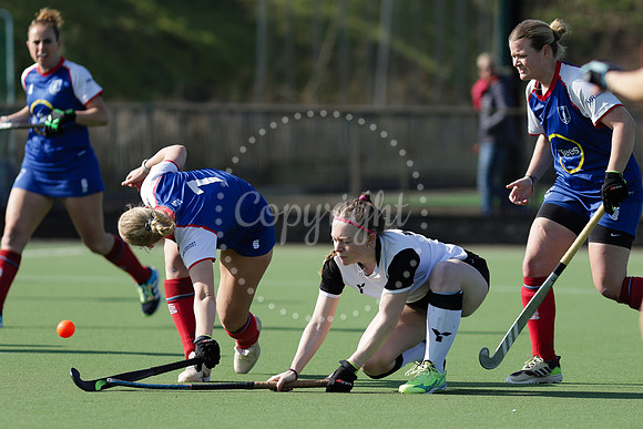 Hockey action from Harleston Magpies Ladies’ II hosting Bishop’s Stortford I