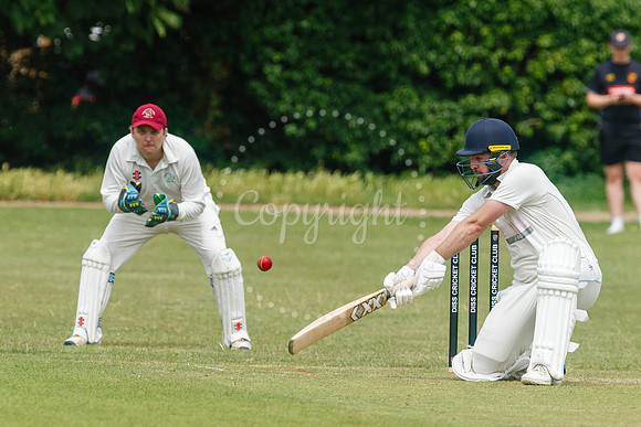 Cricket action from Diss v Hethersett