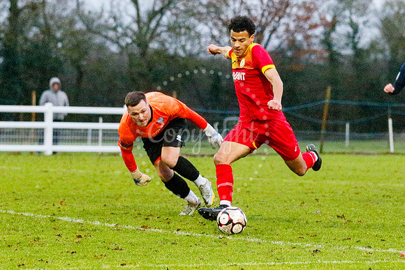 Football action from Walsham-le-Willows vs  Brantham Athletic in