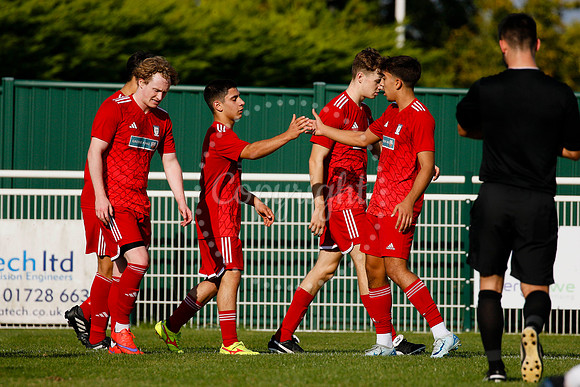 Football action from Framlingham Town vs Haverhill Borough