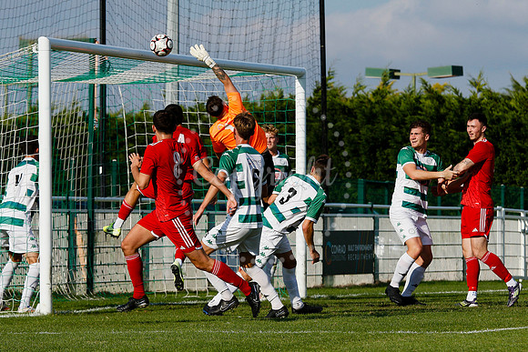 Football action from Framlingham Town vs Haverhill Borough