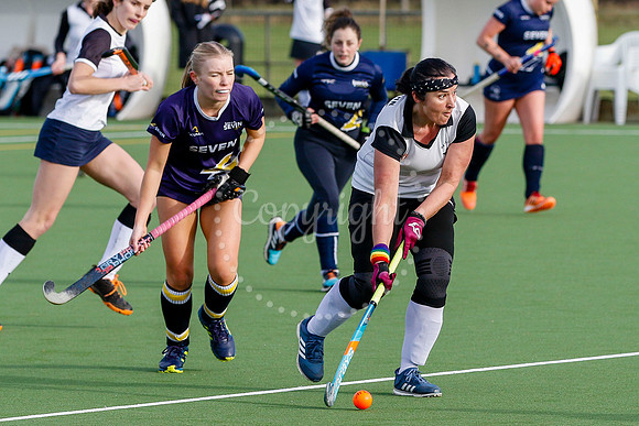 Hockey action from Harleston Magpie Women’s V Ipswich IV