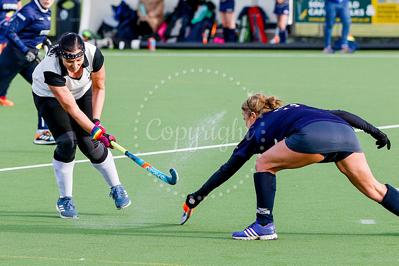 Hockey action from Harleston Magpie Women’s V Ipswich IV