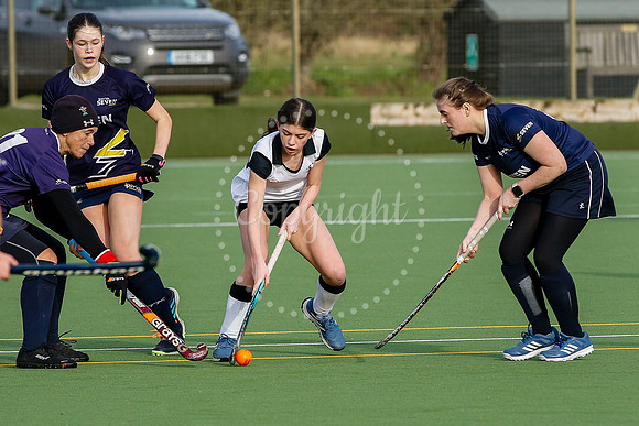 Hockey action from Harleston Magpie Women’s V Ipswich IV