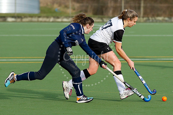 Hockey action from Harleston Magpie Women’s V Ipswich IV