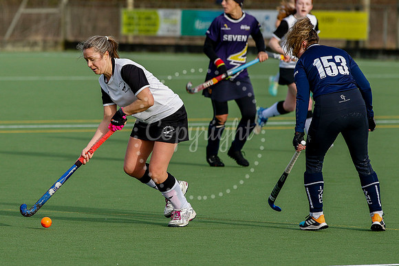 Hockey action from Harleston Magpie Women’s V Ipswich IV