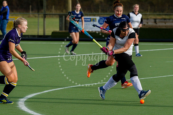 Hockey action from Harleston Magpie Women’s V Ipswich IV