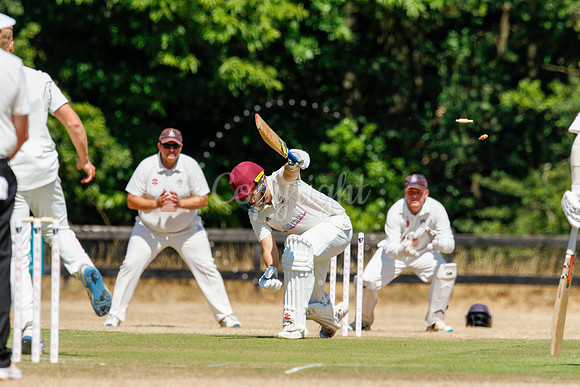 Cricket action from Old Buckenham v Lowestoft Town