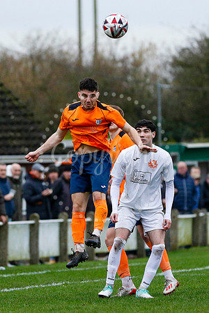Football action from Diss Town vs Holland FC